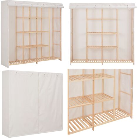 Armadio Bianco 173x40x170 cm in Tessuto - Armadio bianco - Armadio con vani aperti