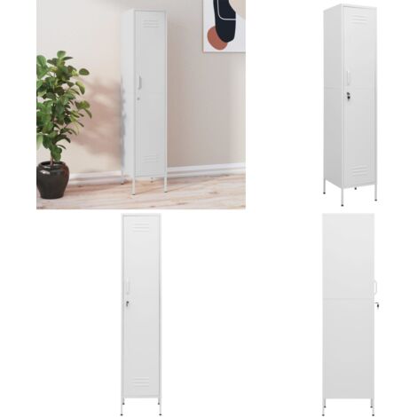 Armadio Bianco 35x46x180 cm in Acciaio - Armadio moderno - Armadio bianco