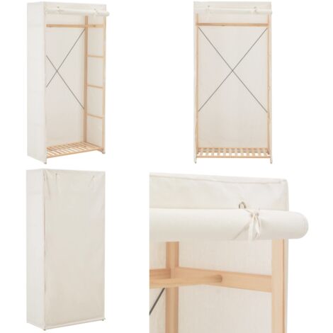 Armadio Bianco 79x40x170 cm in Tessuto - Armadio bianco - Armadio per vestiti