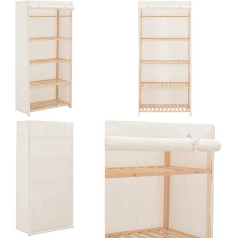 Armadio Bianco 79x40x170 cm in Tessuto - Armadio per vestiti - Armadio per scarpe