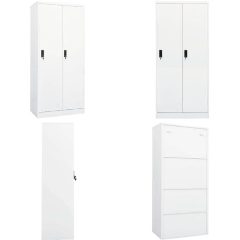 Armadio Bianco 80x50x180 cm in Acciaio - Armadio bianco - Armadio con ripiani