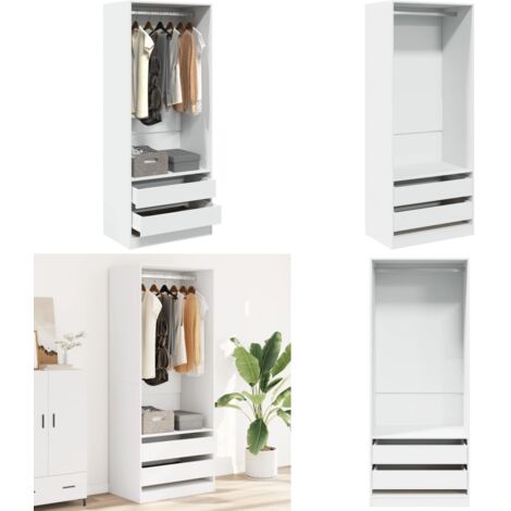 Armadio Bianco 80x50x200 cm in Legno Multistrato - Armadio in legno - Armadio bianco