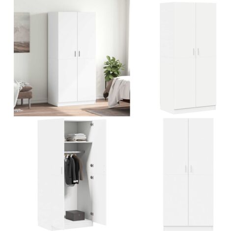 Armadio Bianco 80x52x180 cm in Legno Multistrato - Armadio bianco - Armadio per vestiti