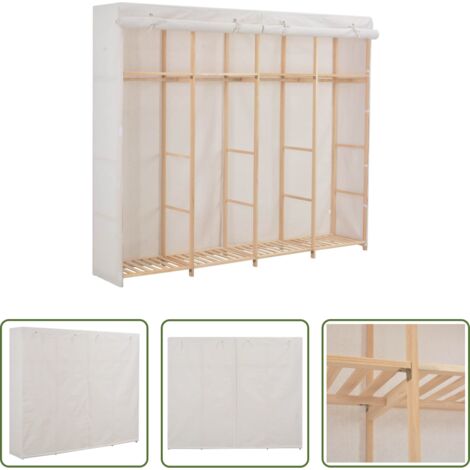 Armadio bianco -  Armadio Bianco 200x40x170 cm in Tessuto