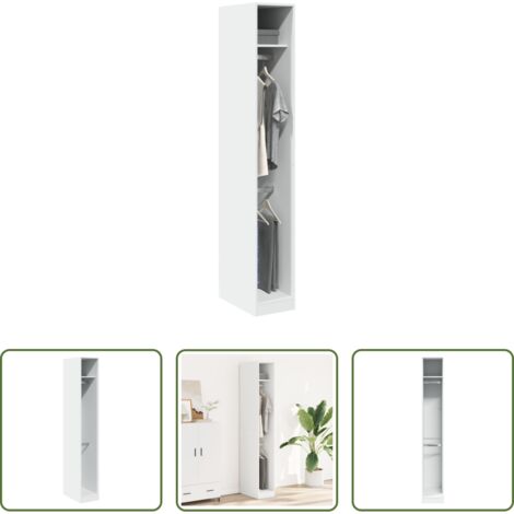 Armadio bianco -  Armadio Bianco 30x50x200 cm in Legno Multistrato