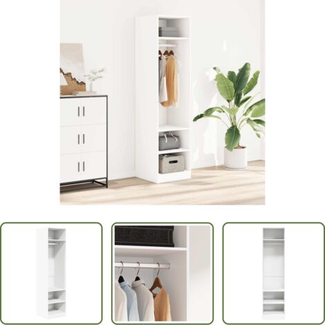 Armadio bianco -  Armadio Bianco 50x50x200 cm in Legno Multistrato