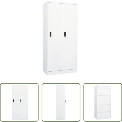 Armadio bianco -  Armadio Bianco 80x50x180 cm in Acciaio