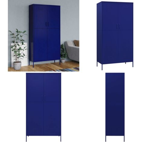 Armadio Blu Marino 90x50x180 cm in Acciaio - Armadio in acciaio - Armadio blu marino