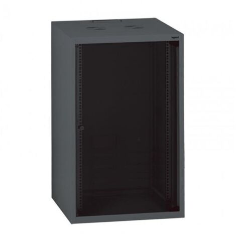 Armadio box da parete legrand 21u 1035x600x600 porta in vetro 2 montanti anteriori ral 7016