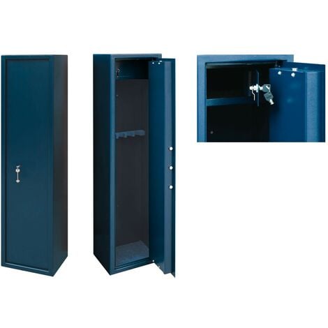 HMF 49216-05 - Cassaforte piccola con chiave, cassaforte per mobili, 23 x  17 x 17 cm, blu : : Fai da te