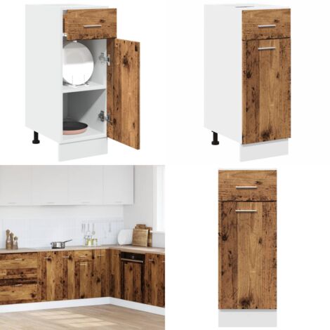 Armadio Cassetto “Lyon” Legno Antico 30x46x81,5 cm - Cassetto cucina - Armadio con cassetto