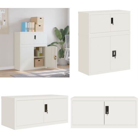 Armadio Classificatore Bianco 90x40x110 cm in Acciaio - Armadio per ufficio - Armadio in acciaio