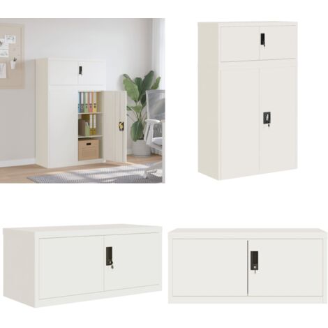 Armadio Classificatore Bianco 90x40x145 cm in Acciaio - Armadio per ufficio - Armadio in acciaio