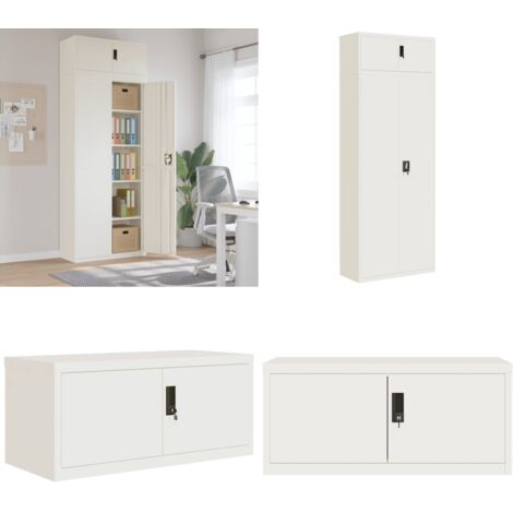 Armadio Classificatore Bianco 90x40x240 cm in Acciaio - Armadio per ufficio - Armadio in acciaio