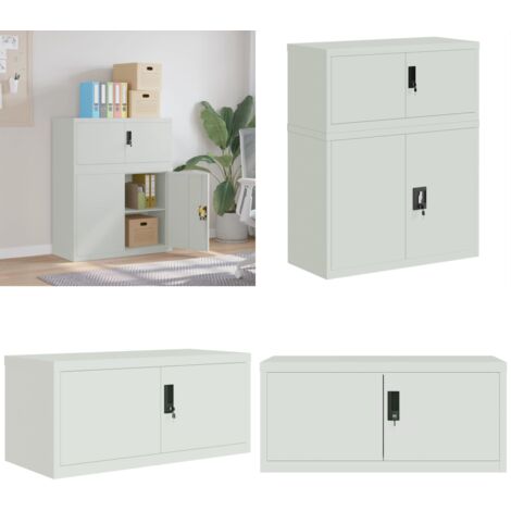 Armadio Classificatore Grigio Chiaro 90x40x110 cm in Acciaio - Armadio per ufficio - Armadio in acciaio