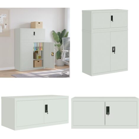 Armadio Classificatore Grigio Chiaro 90x40x130 cm in Acciaio - Armadio per ufficio - Armadio in acciaio