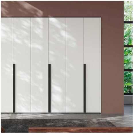 Armadio Coco 4 ante colore bianco Portland e maniglie nero opaco
