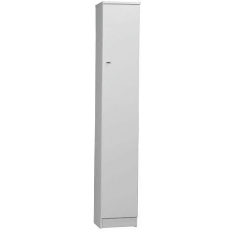 ARMADIO COLONNA MULTIFUNZIONE BAGNO/LAVANDERIA 1ANTA BIANCO LUCIDO H183
