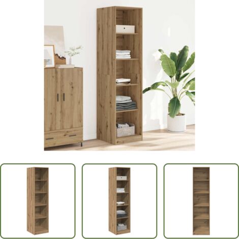 Armadio con 5 scomparti -  Armadio Rovere Artigianale 50x50x200 cm in Legno tecnico