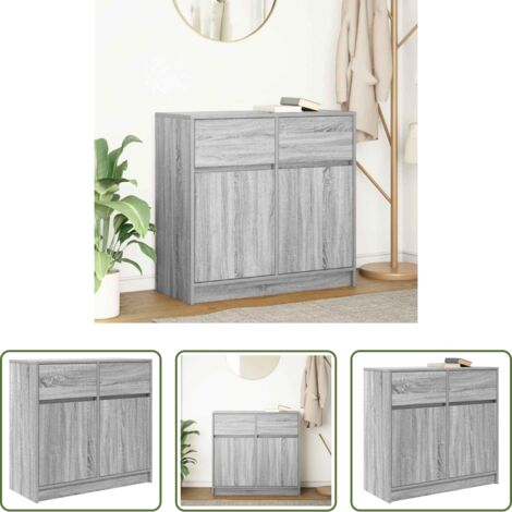 Armadio con ante -  Credenza con Cassetto Grigio Sonoma 80x34x76 cm in Truciolato