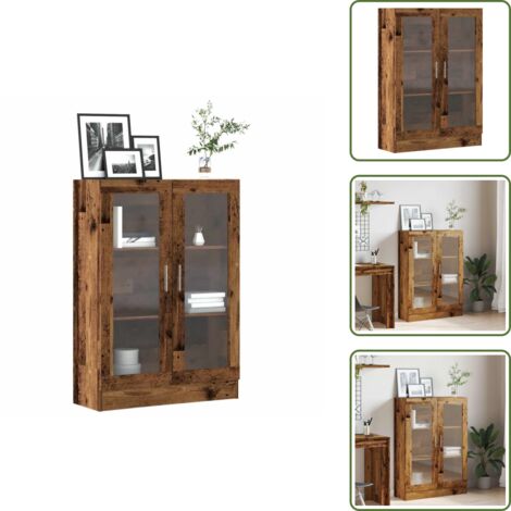 Armadio con ante in vetro - vidaXL Libreria Legno Antico 82,5x30,5x115 cm in Truciolato - Mobile per libri