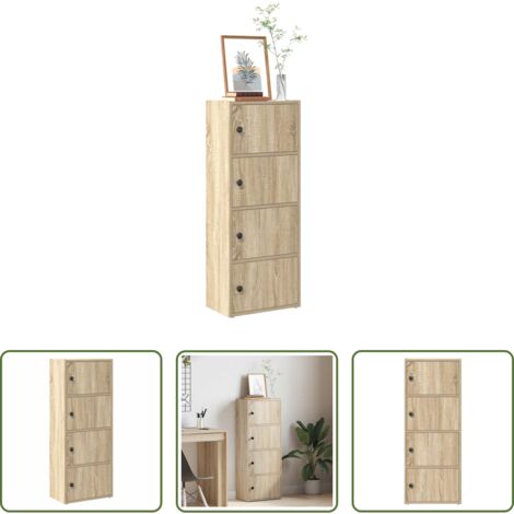 Armadio con ante -  Libreria Rovere Sonoma 40x24x102 cm in Legno Multistrato