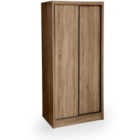 Armadio con ante scorrevoli noce con doppio vano cm 84 x 56 x 187 h