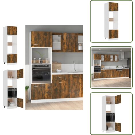 Armadio con ante - vidaXL Armadio per Microonde “Lyon” Rovere Fumo 60x57x207cm - Armadio con ripiani