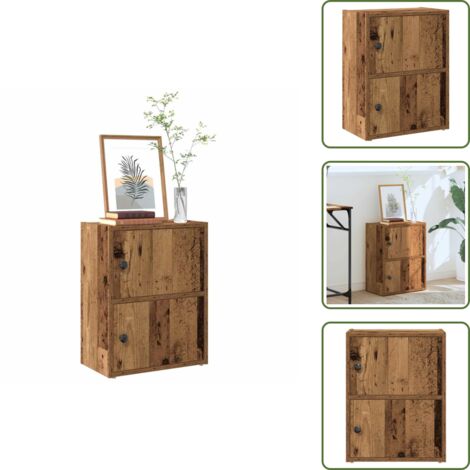 Armadio con ante - vidaXL Libreria Legno Vecchio 40x24x52 cm in Legno Multistrato - Mobiletto con ante