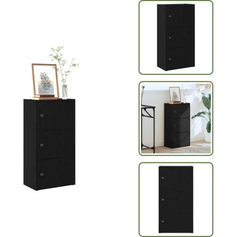 Armadio con ante - vidaXL Libreria Rovere Nero 40x24x77 cm in Legno Multistrato - Libreria rovere nero