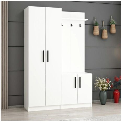 Armadio con appendiabiti Dante 120x37x180h colore bianco
