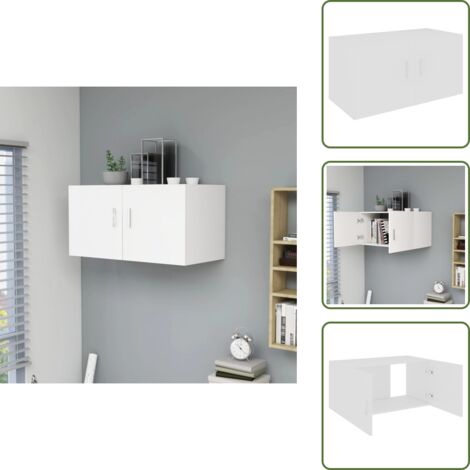 Armadio con cassetti - vidaXL Armadietto da Parete Bianco 80x39x40 cm in Legno Multistrato - Armadio per soggiorno