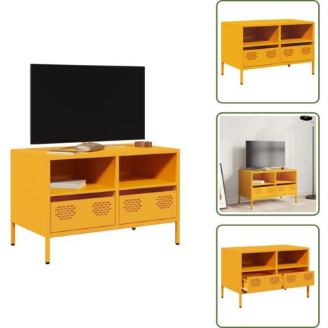 Armadio con cassetti - vidaXL Mobile TV Giallo Senape 68x39x43,5cm Acciaio Laminato a Freddo - Armadio con scomparti
