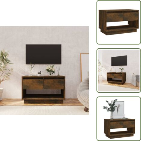 Armadio con cassetti - vidaXL Mobile TV Rovere Fumo 70x41x44 cm in Truciolato - Armadio con vano a giorno