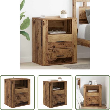 Armadio con cassetto -  Armadio da Notte con cassetto Legno vecchio 35 x 50 x 60 cm