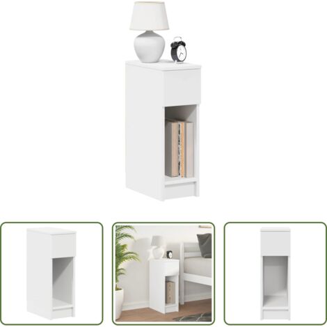 Armadio con cassetto -  Comodino con Cassetto Bianco 20x36x60 cm