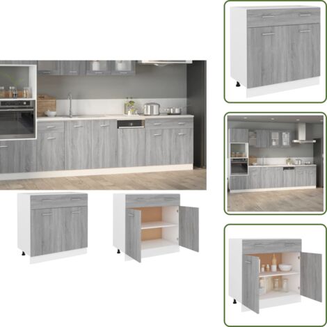 Armadio con cassetto - vidaXL Mobile con Cassetto “Lyon” Grigio Sonoma 80x46x81,5 - Armadio da cucina