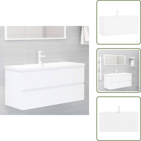 Armadio con lavabo - vidaXL Mobile Bagno con Lavabo Integrato Bianco in Legno Multistrato - Lavabo in ceramica