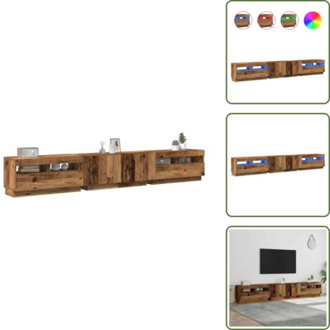 Armadio con luci RGB - vidaXL Mobile Porta TV con LED Legno Antico 260x35x40 cm Truciolato - Armadio in truciolato