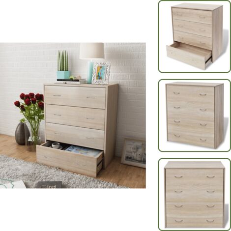 Armadio con maniglie - vidaXL Credenza con 4 Cassetti 60x30,5x71 cm Colore Rovere - Credenza in legno