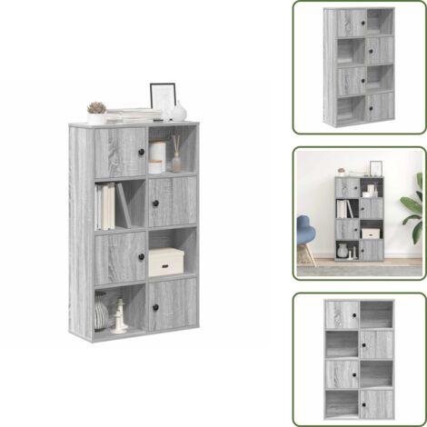 Armadio con porta a sinistra o destra - vidaXL Libreria Grigio Sonoma 60x24x101,5 cm in Truciolato - Armadio per collezioni