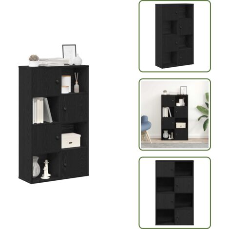 Armadio con porta a sinistra o destra - vidaXL Libreria Rovere Nero 60x24x101,5 cm in Legno Multistrato - Libreria per collezioni