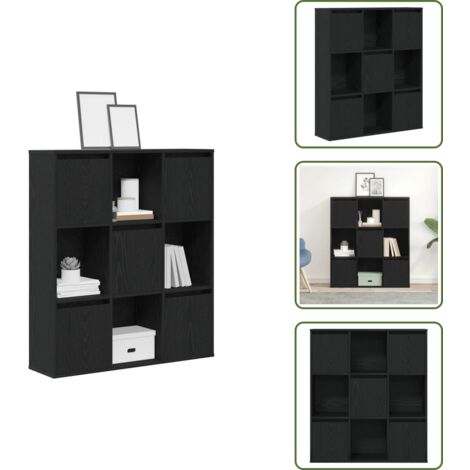 Armadio con porta a sinistra o destra - vidaXL Libreria Rovere Nero 89x24x101,5 cm in Legno Multistrato - Libreria per collezioni