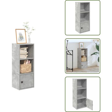 Armadio con porta - vidaXL Libreria Grigio Cemento 31x24x77 cm in Legno Multistrato - Archiviazione libri