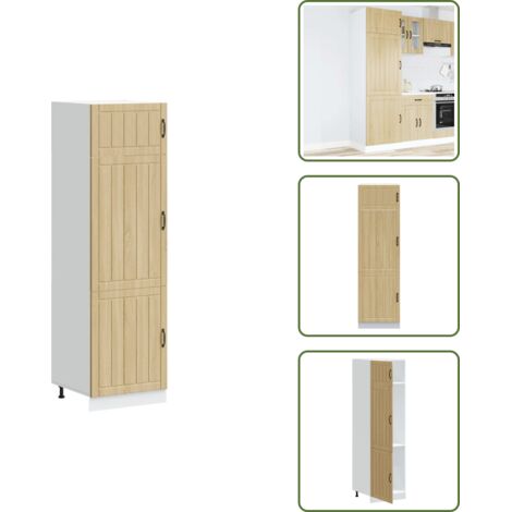 Armadio con porte - vidaXL Armadio da Cucina Lucca Rovere Sonoma in Legno Multistrato - Armadio con piedini regolabili