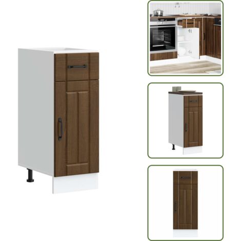 Armadio con porte - vidaXL Base da Cucina Lucca Rovere Marrone in Legno Multistrato - Armadio con piedini regolabili