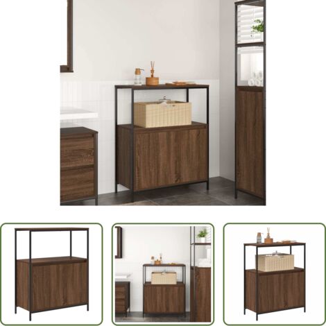 Armadio con ripiani -  Mobile da Bagno con Ripiani Rovere Marrone 76,5x35x95 cm