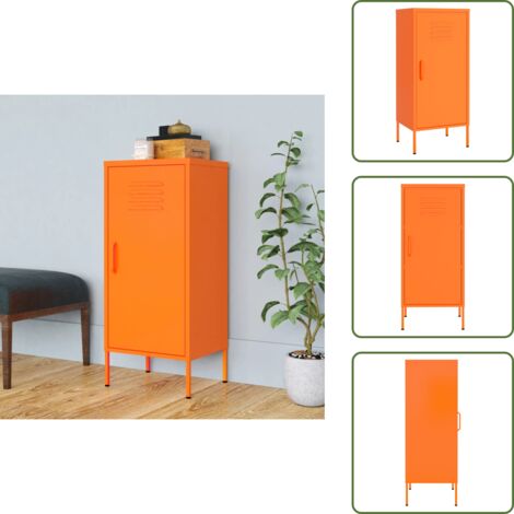 Armadio con ripiani regolabili - vidaXL Armadietto Arancione 42,5x35x101,5 cm in Acciaio - Armadio con livellatori