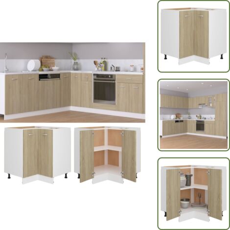 Armadio con ripiani - vidaXL Mobile Angolare “Lyon” Rovere Sonoma 75,5x75,5x81,5 cm - Armadio con ante