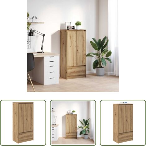 Armadio con ripiano -  Armadio con Cassetto Rovere Artigianale 55,5x34x119,5 cm